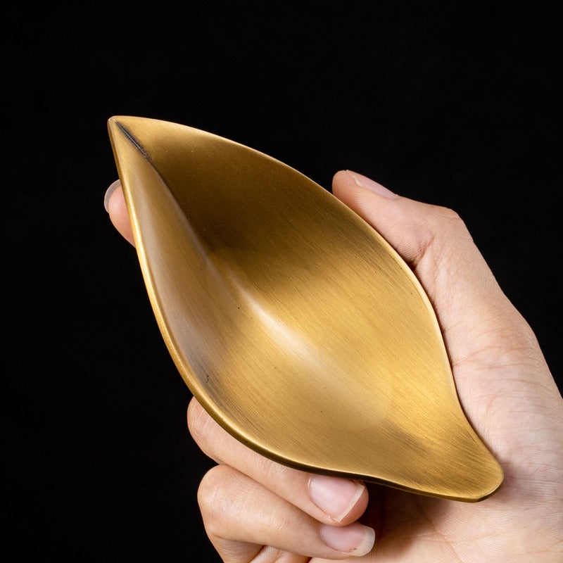 Handmade Brass Tea Holder With Lotus Spoon