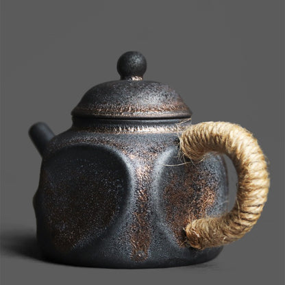 Japanese Coarse Pottery Dent Teapot