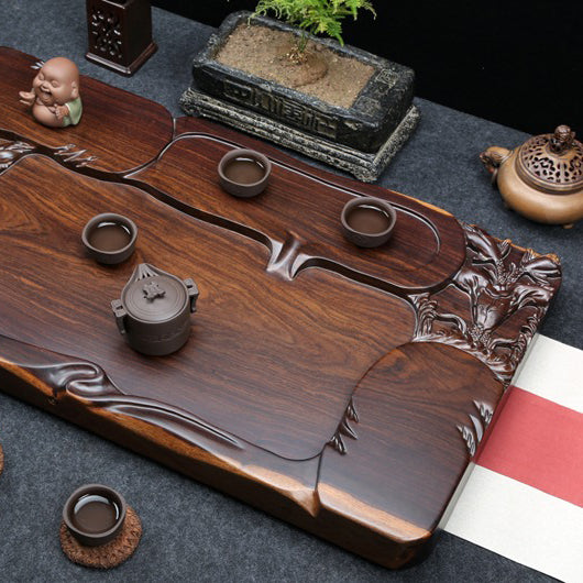 Hand Carved Wooden Goldfish Tea Tray