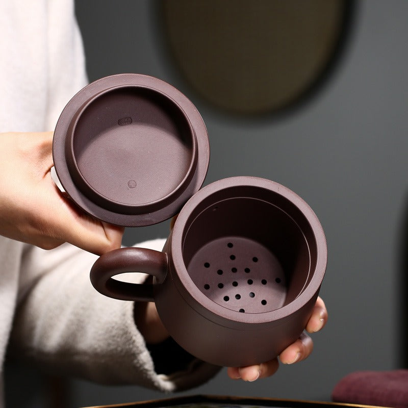 Yixing Purple Clay Tea Cup With Infuser