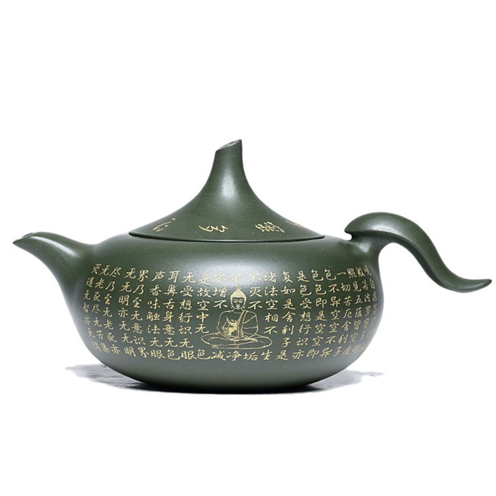 Yixing Green Clay Scriptures Teapot