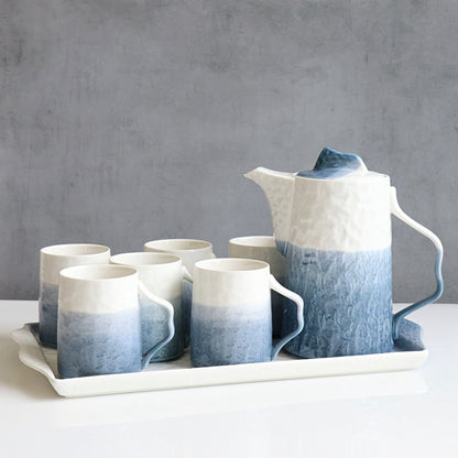 Gradient Grey Ceramic Modern Tea Set