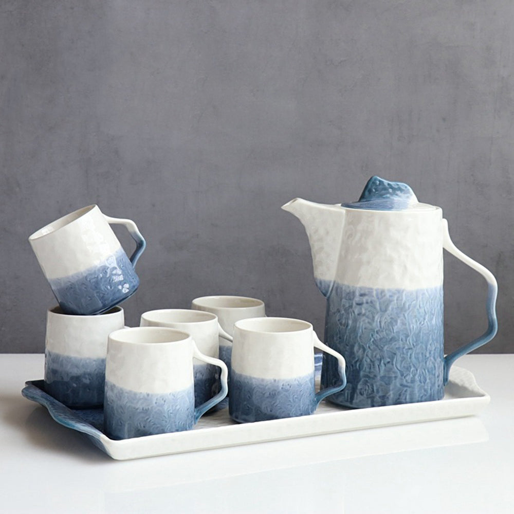 Gradient Grey Ceramic Modern Tea Set