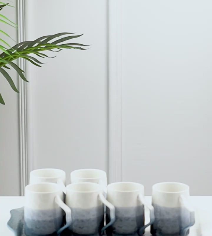 Gradient Grey Ceramic Modern Tea Set