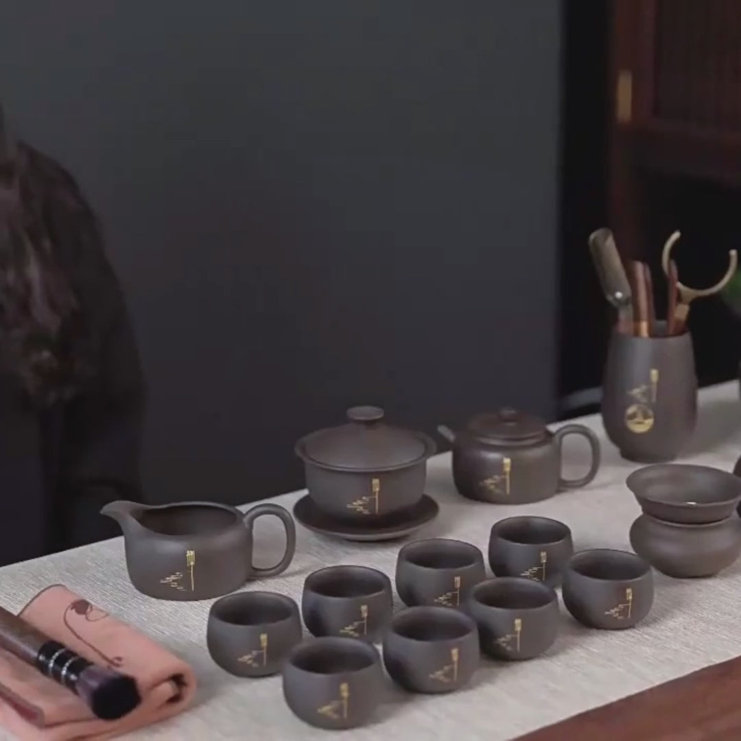 Yixing Purple Clay Zen Tea Set