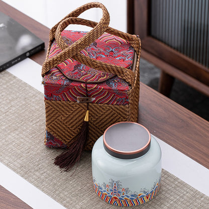 Porcelain Tea Caddy With Gift Bag