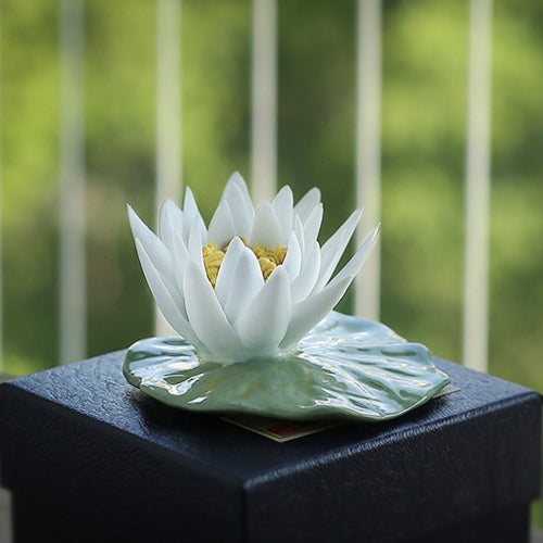 Lotus Flower And Leaf Porcelain Tea Pet