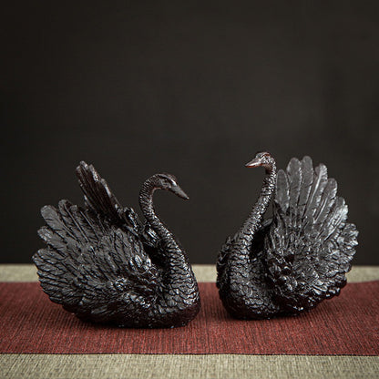 (Set Of Two) Color Changeable Swan Tea Pet