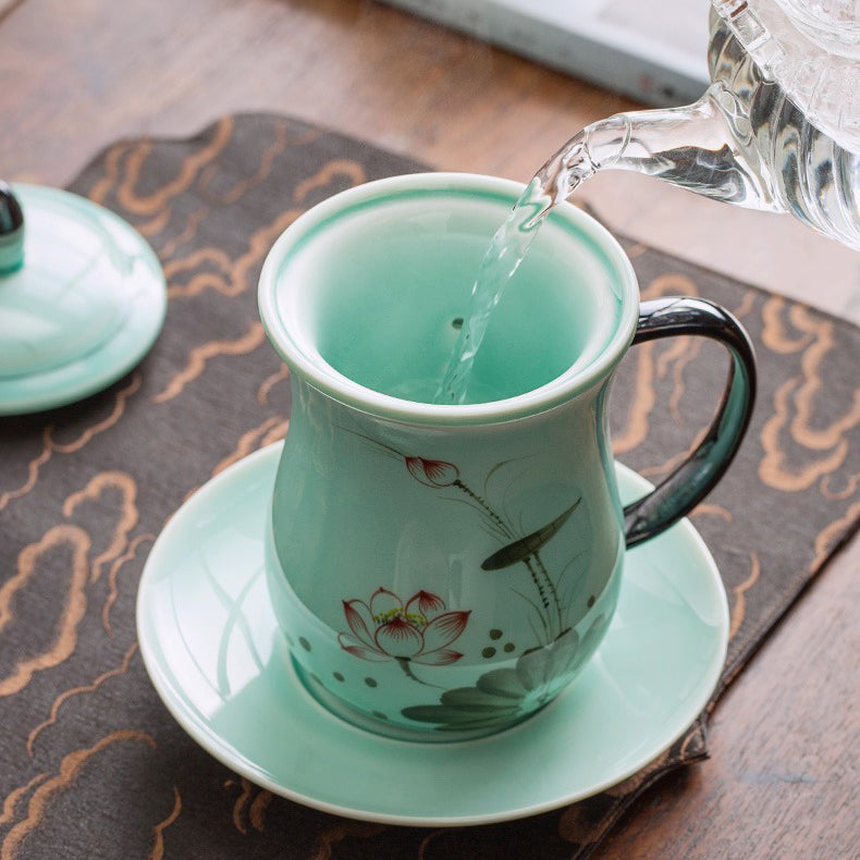 Longquan Celadon Lotus Chinese Tea Cup