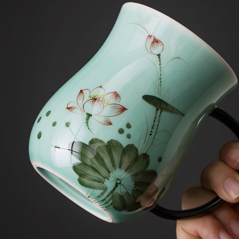 Longquan Celadon Lotus Chinese Tea Cup