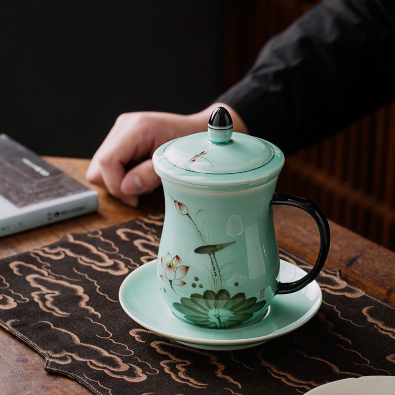 Longquan Celadon Lotus Chinese Tea Cup