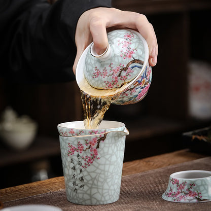 Red Peony Chinese Wedding Tea Set