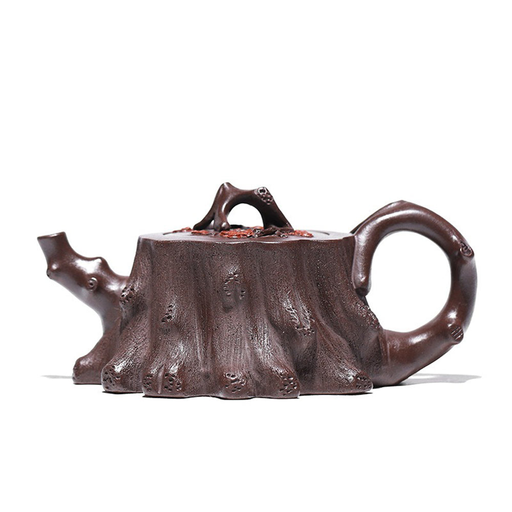 Yixing Purple Clay Plum Tree Stump Teapot