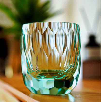 Edo Kiriko Handcrafted Diamond Cut Whisky Glass Tea Cup