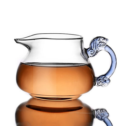 Glass Fair Cup With Dragon Handle