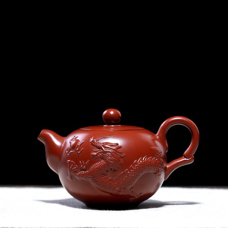 Yixing Zhu Ni Dragon Phoenix Tea Set