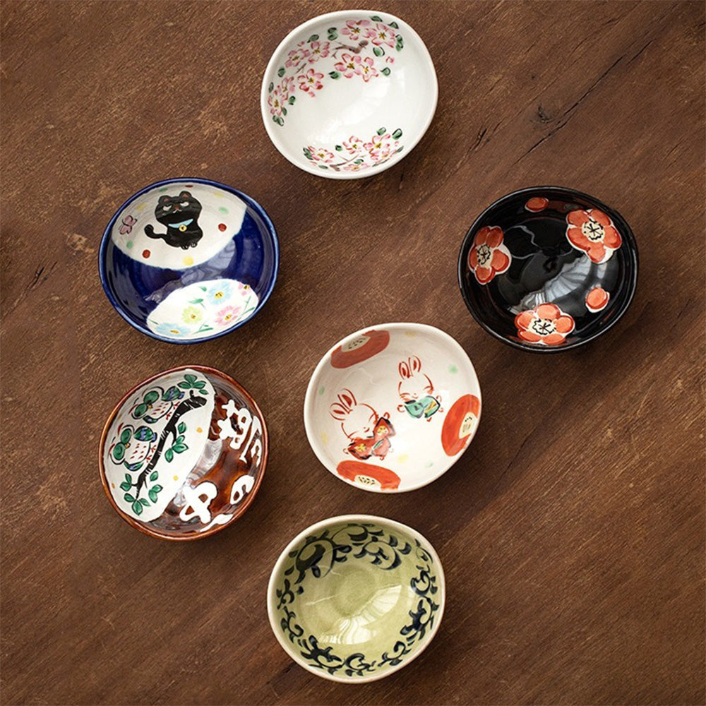 Japanese Mino-yaki Yudachi Kiln Mini Bowl Set of Six