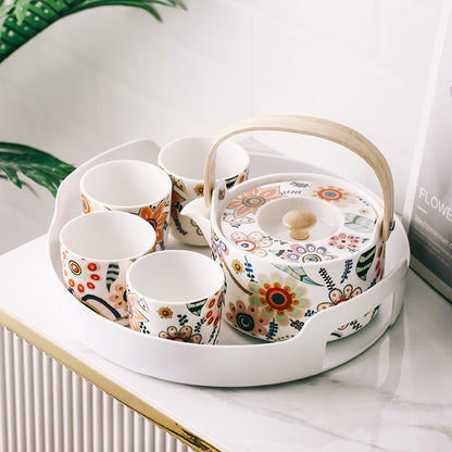 Modern Ceramic Floral Tea Set