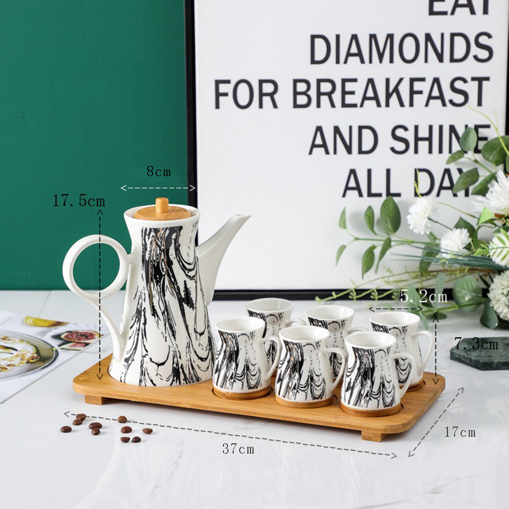 Modern Ceramic Marble Tea Set