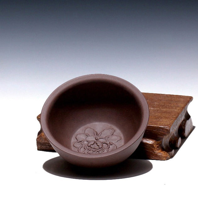 Peony Yixing Clay Gongfu Tea Cup (Set of Two)