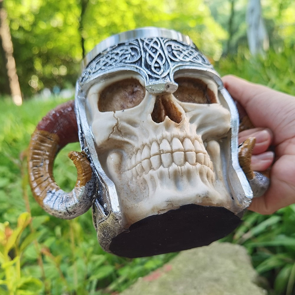 Stainless Steel Horns &amp; Skull &amp; Helmet Mug