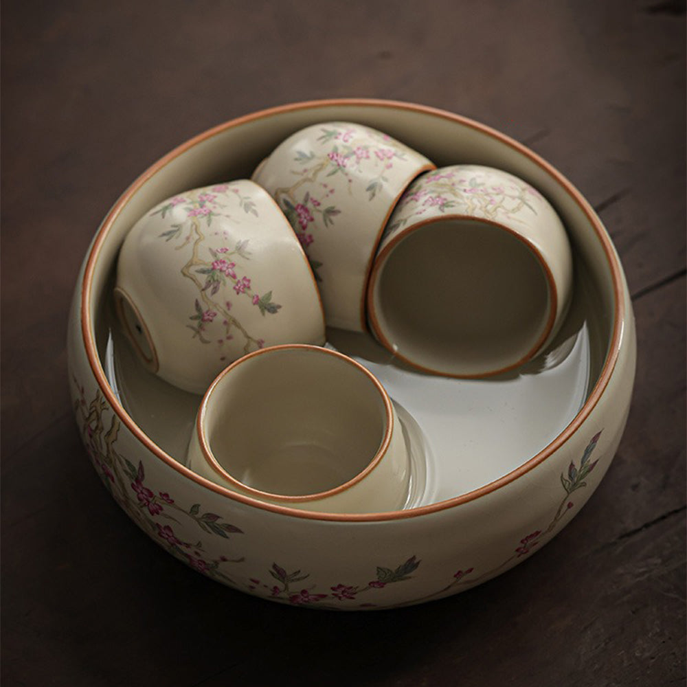 Chinese Ruyao Peach Blossom Tea Set