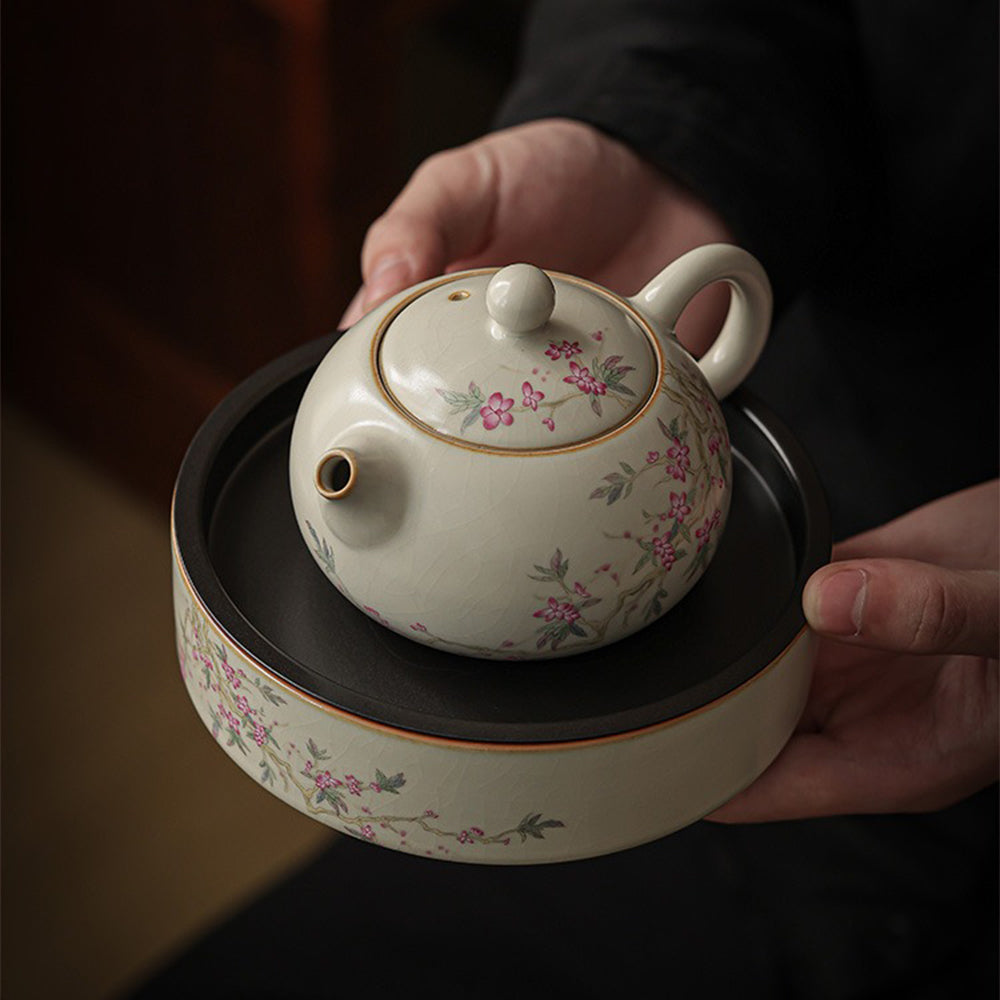 Chinese Ruyao Peach Blossom Tea Set