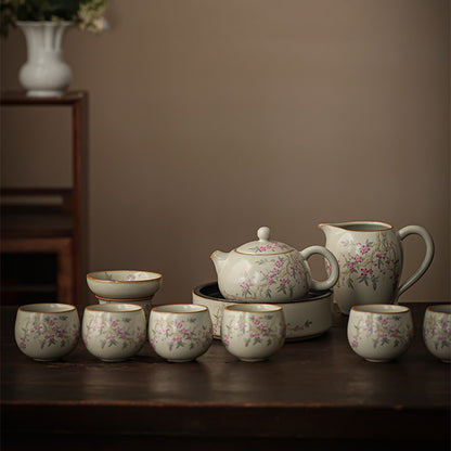 Chinese Ruyao Peach Blossom Tea Set