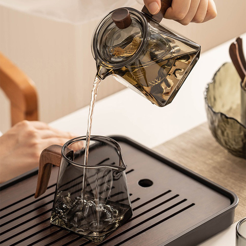 Ink Color Mountain Glass Tea Set