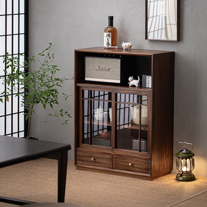 Walnut Solid Wood Display Cabinet Shelf