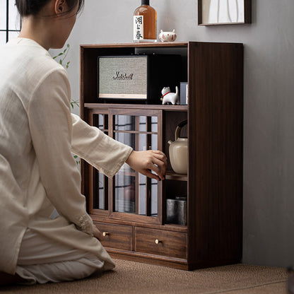 Walnut Solid Wood Display Cabinet Shelf