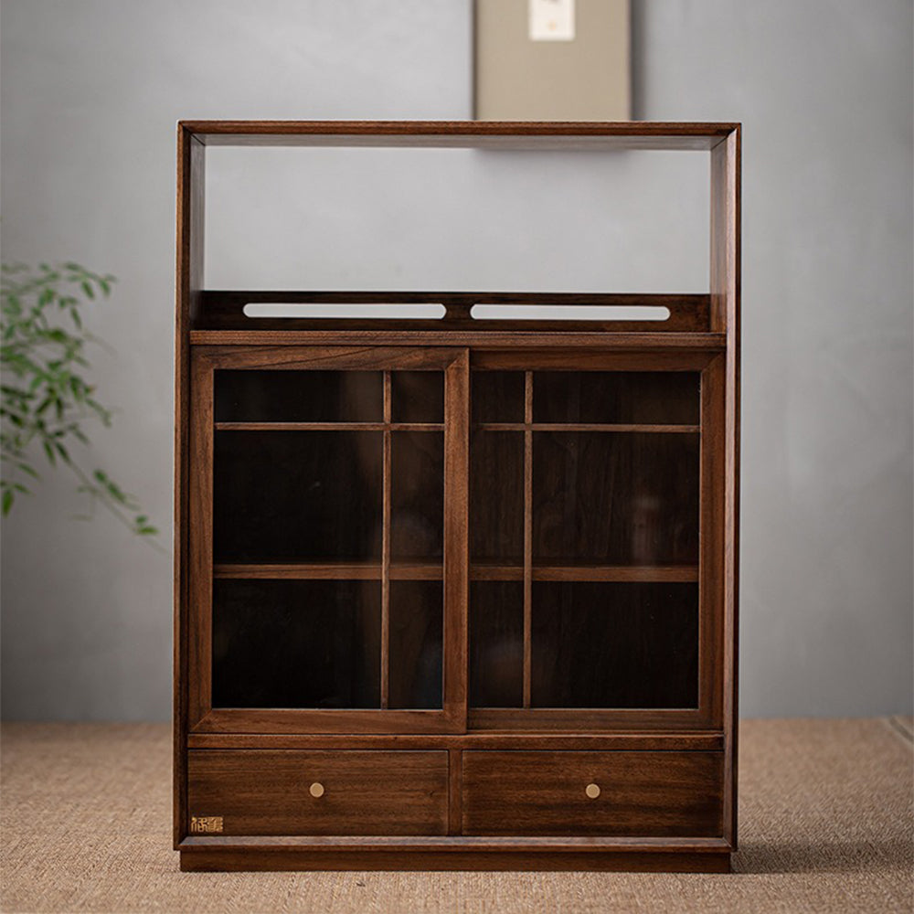 Walnut Solid Wood Display Cabinet Shelf