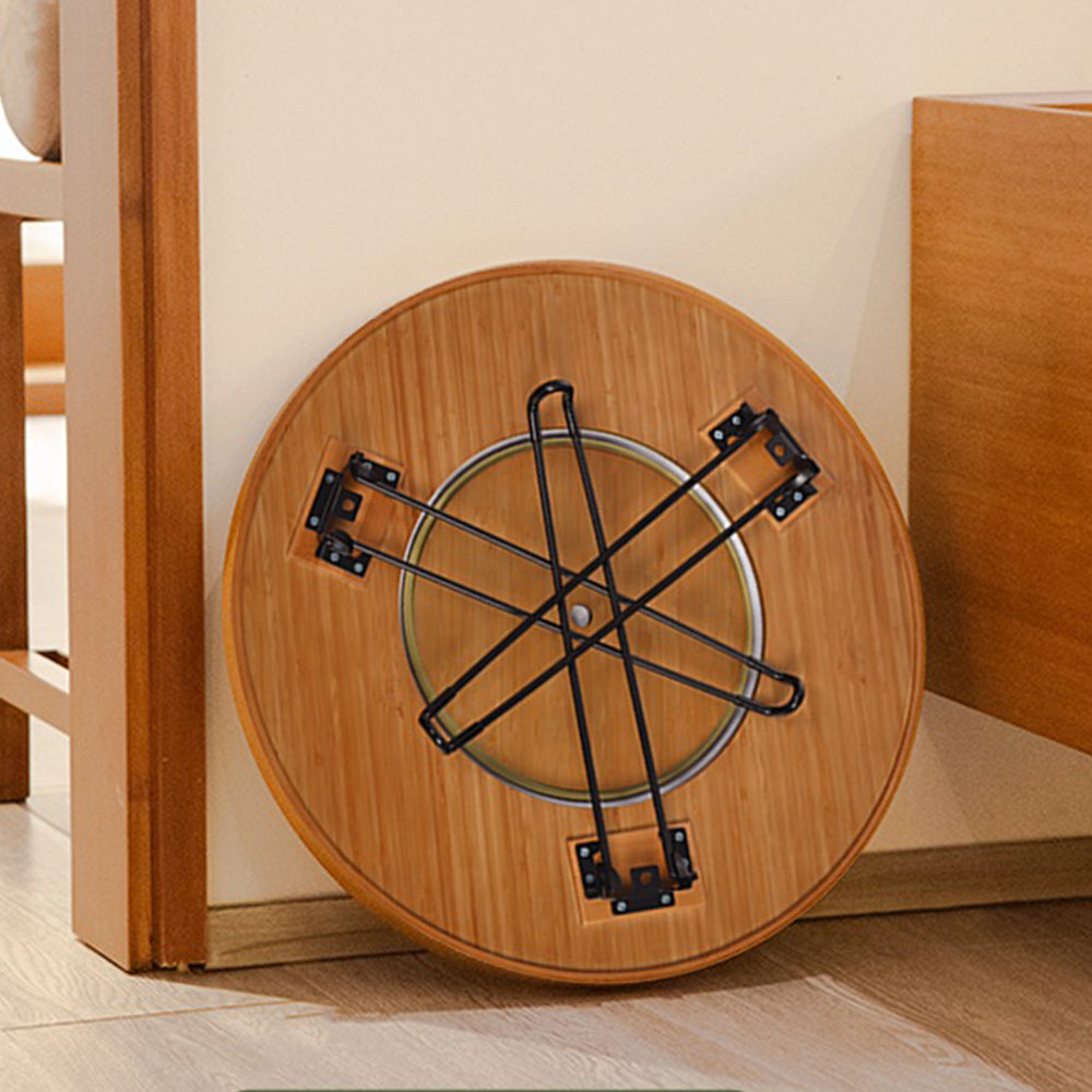 Walnut Wood Tea Table Set With Surrounding Stove