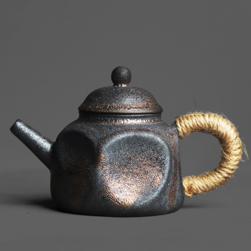 Japanese Coarse Pottery Dent Teapot