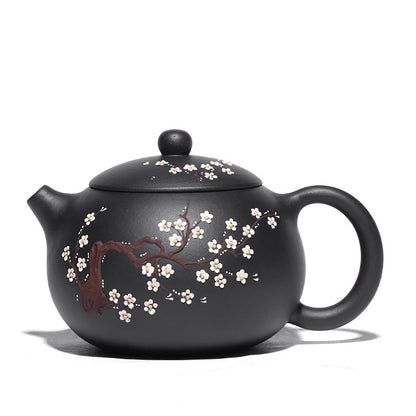 Yixing Plum Blossom Black Clay Xi Shi Teapot