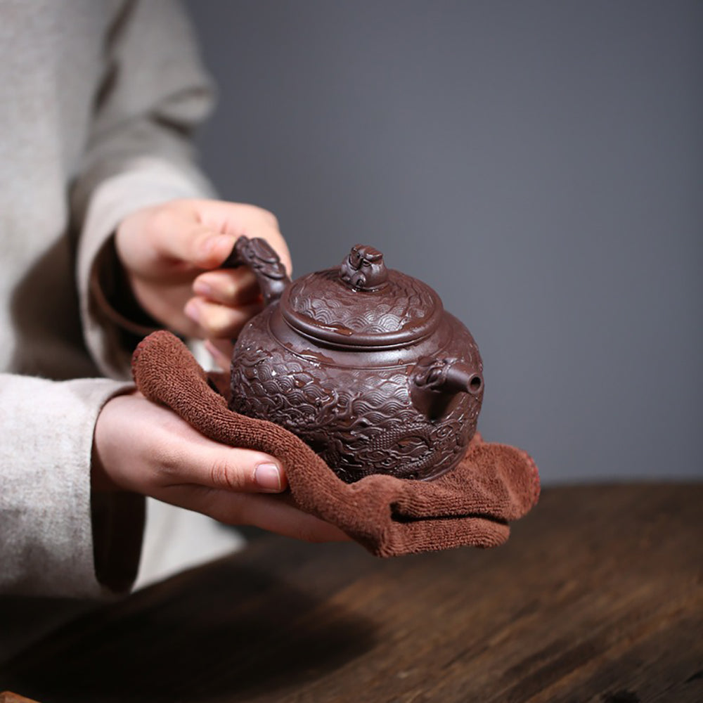 Dragon Over Sea Purple Clay De Zhong Teapot