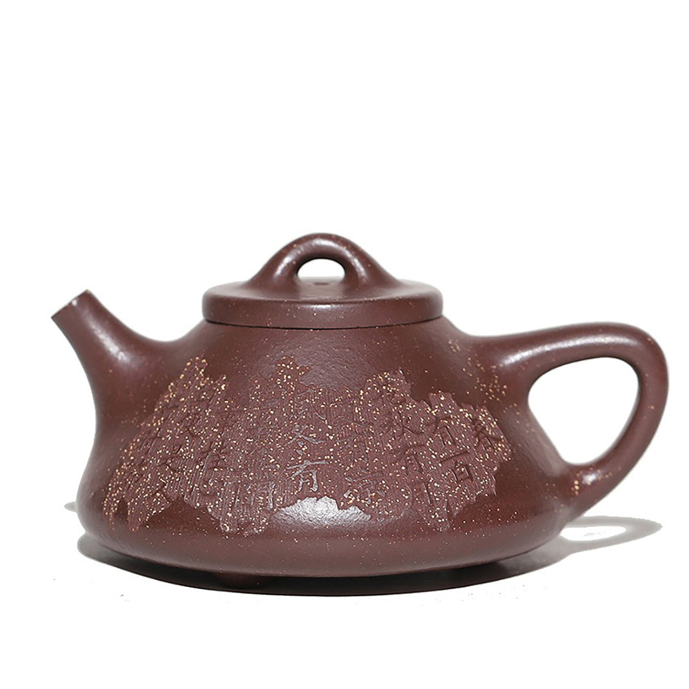 Yixing Purple Clay Poem Shi Piao Teapot