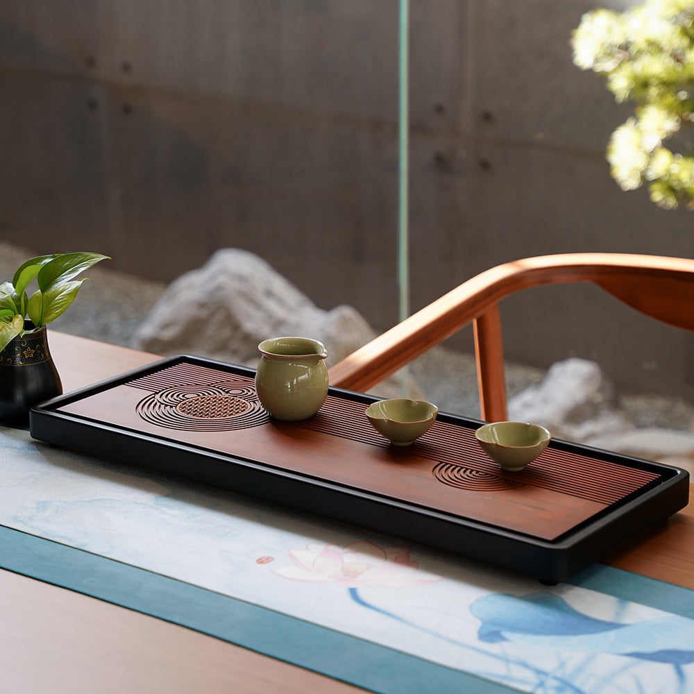 Heavy Bamboo Water Ripple Tea Tray