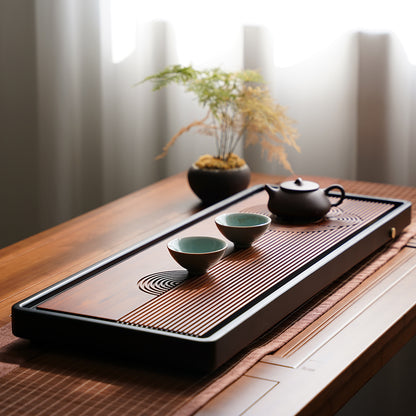Heavy Bamboo Water Ripple Tea Tray