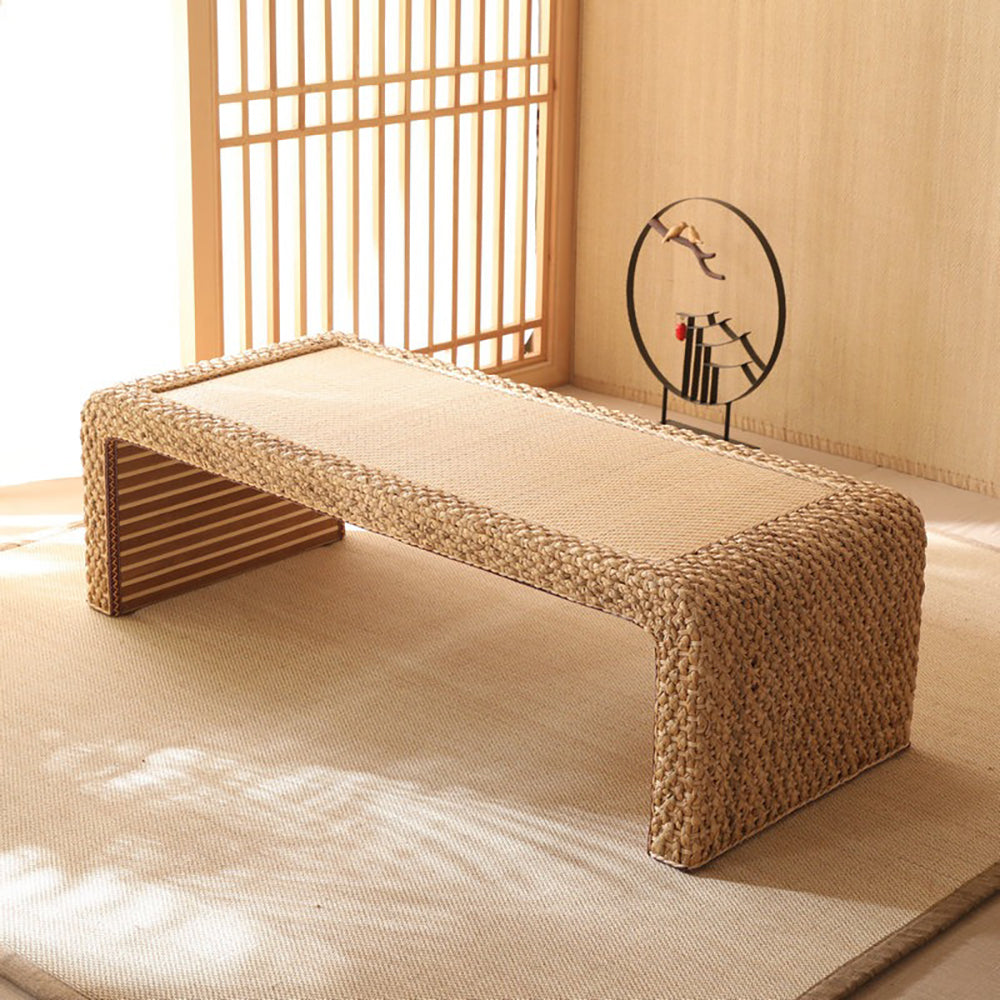 Japanese Rattan Low Table Tatami Tea Table Set