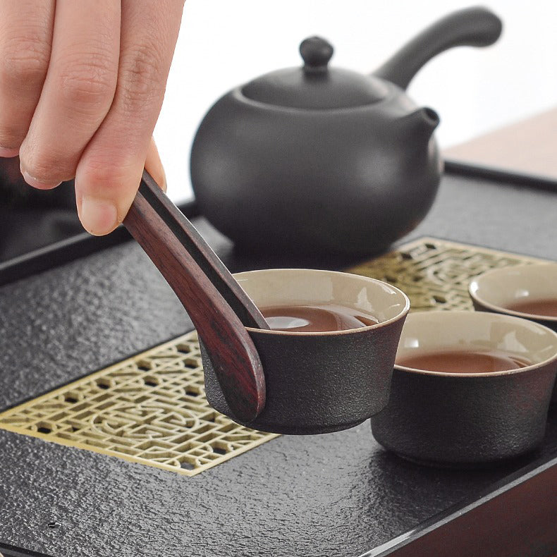 Black Ceramic Side Handle Teapot Set