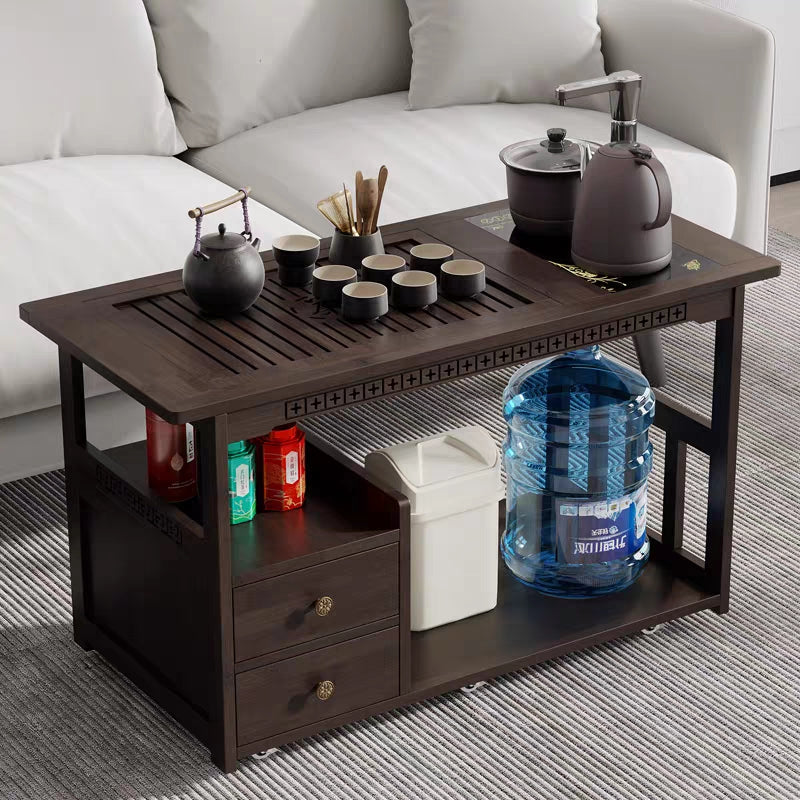 Multi-functional Movable Chinese Bamboo Tea Table