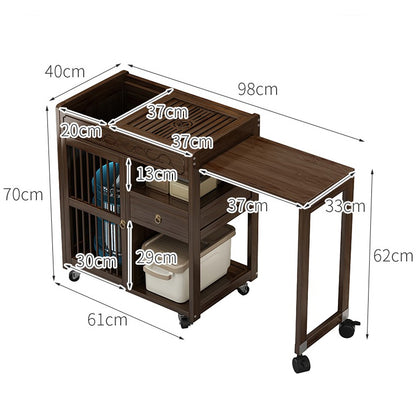 Extendable Chinese Nanmu Wood Tea Table