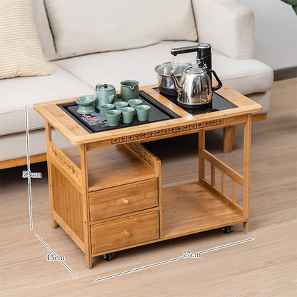 Movable Chinese Gongfu Bamboo Tea Table