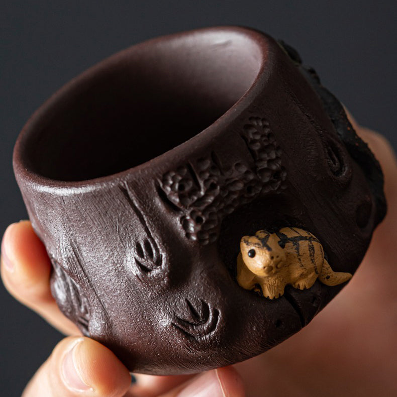 Purple Clay Squirrel Gongfu Tea Cup