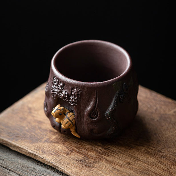 Purple Clay Squirrel Gongfu Tea Cup