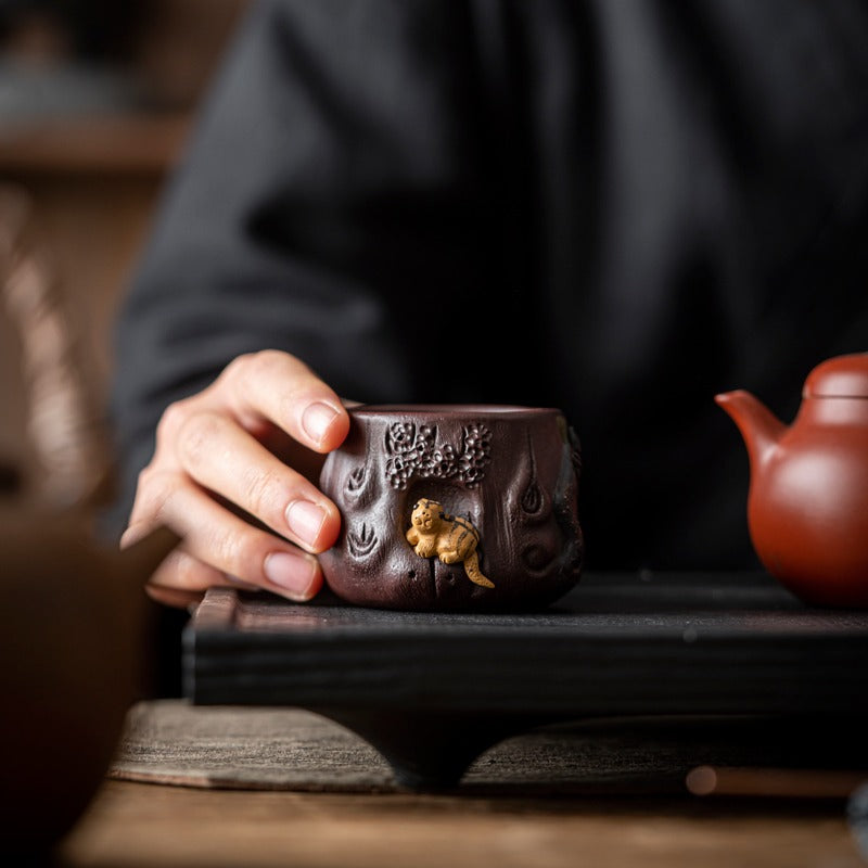 Purple Clay Squirrel Gongfu Tea Cup