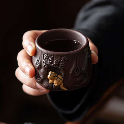 Purple Clay Squirrel Gongfu Tea Cup