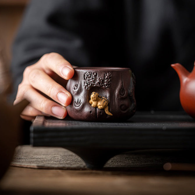 Purple Clay Squirrel Gongfu Tea Cup