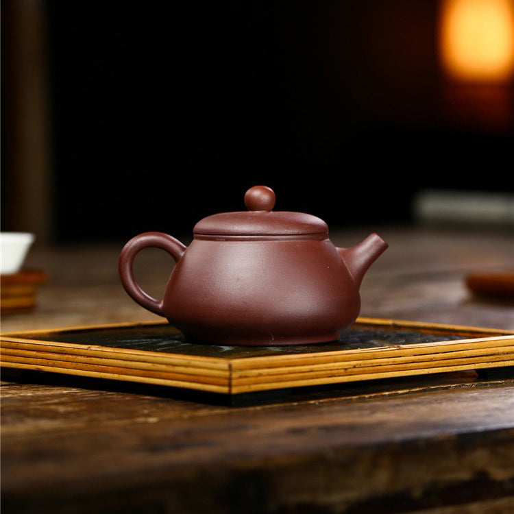 Yixing Purple Clay Carved Teapot